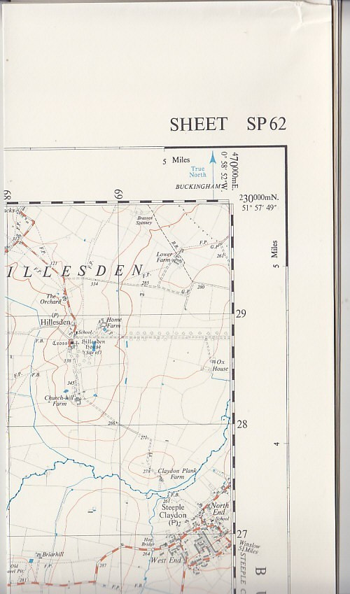Ordnance Survey 1:25,000 First Series Map Sheet SP 62 Marsh Gibbon