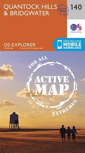 Quantock Hills and Bridgwater (Map) OS Explorer Active Map