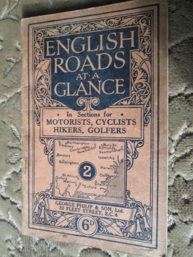 Philip’s English Roads at a glance booklet Section 2 North of .London 1920’s