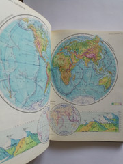 Large Soviet World Atlas Maps russian book 1970s USSR. Атлас Мира Карты. СССР