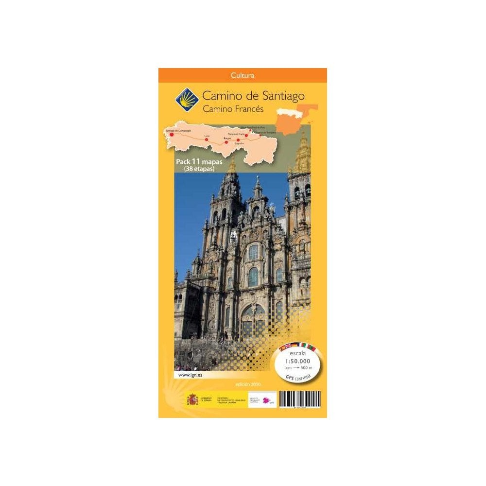 Spain Camino de Santiago pack of 11 maps (brown paper) pilgrimage walking hiking