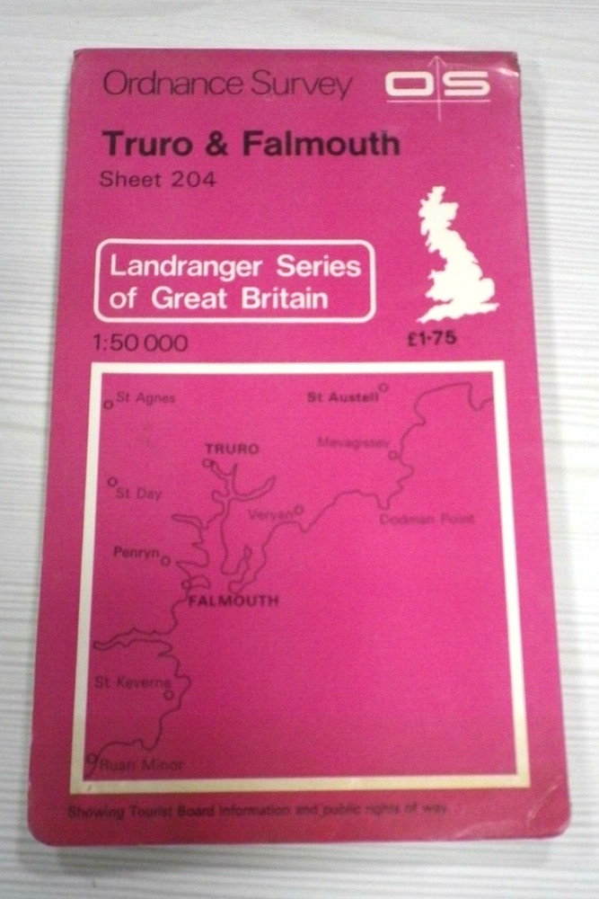 Ordnance Survey Map Sheet 204 Truro and Falmouth (1:50 000 Map)