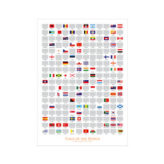 Large Scratch Off Flags Of The World A2 Poster Travel Map Gift – White Portrait