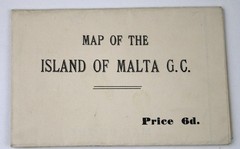 Vintage Map of ISLAND of MALTA Maltese Islands Valletta Floriana Gozo Roads