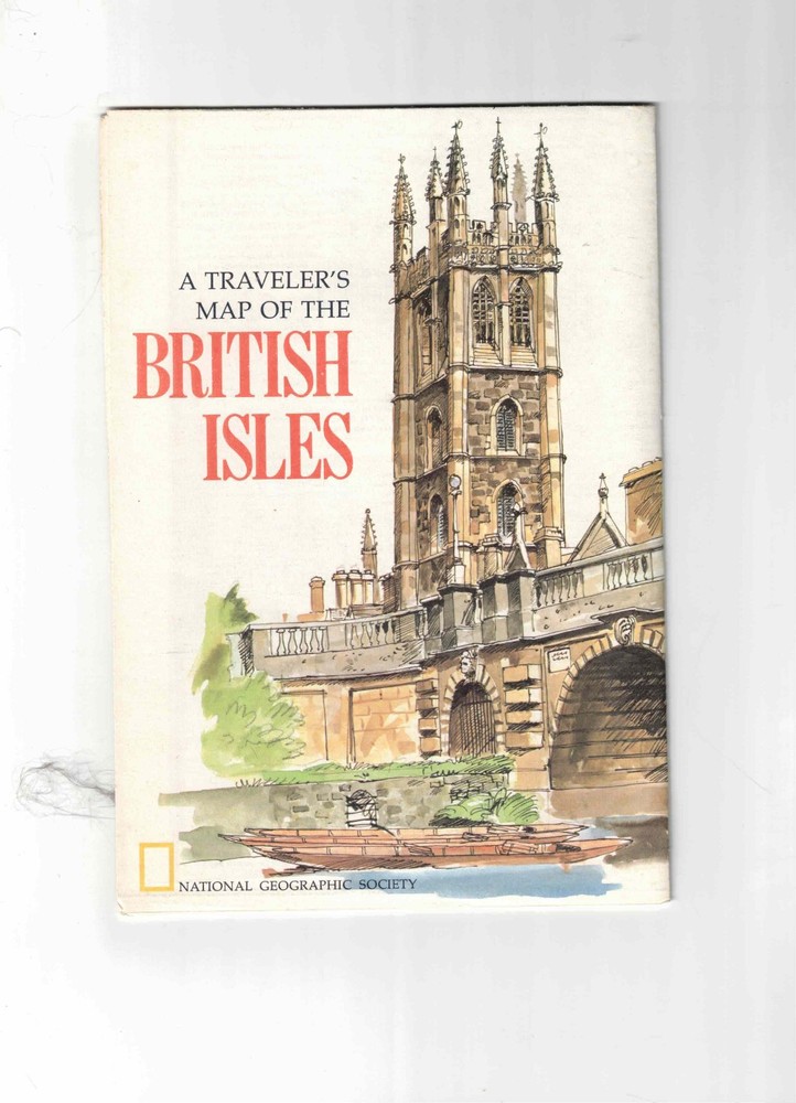 National Geographic Map A Traveler’s Map of The British Isles -April 1974