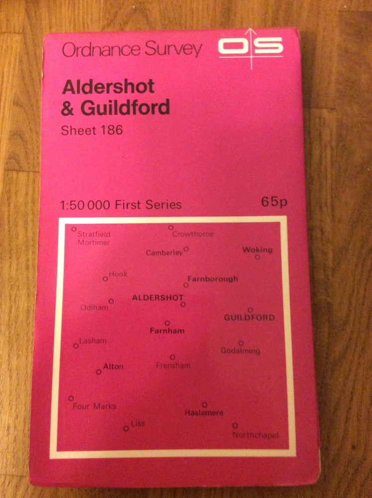 Ordnance Survey Map 186 Aldershot And Guildford