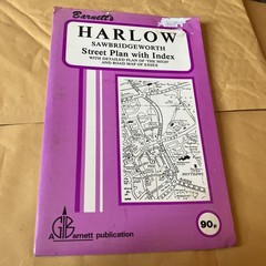 Barnetts Harlow street plan map FB4 1992