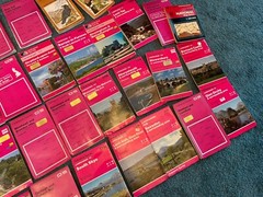 40 Ordnance Survey OS Landranger Maps UK Great Britain Bundle Pink Modern Old