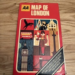 1977 AA Map Of London – Road Map Fold Out In Good Condition