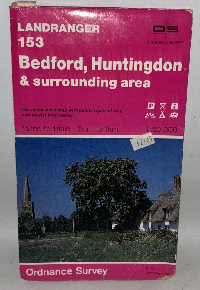 Ordnance Survey Landranger Map – Bedford & Huntingdon – Sheet 153 – 1984