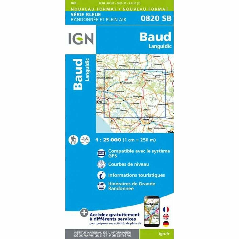 France 1:25K map 0820SB – Baud – Languidic map