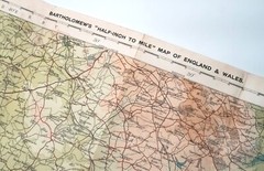 Antique Bartholomew’s Half Inch Contoured Map 18 Birmingham c 1900 Cartography