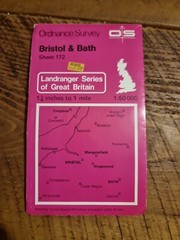 OS Ordnance Survey Landranger Map Sheet 172 Bristol & Bath – 1983