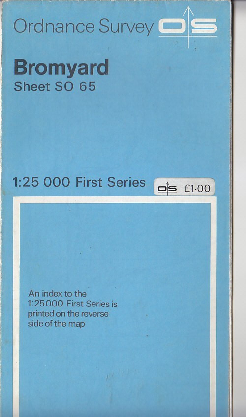 Ordnance Survey – OS 1:25,000 First Series Map Sheet SO65 Bromyard