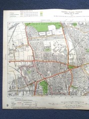 Vintage LONDON CC Municipal Map 1930 – Hammersmith, Kensington, Notting Hill
