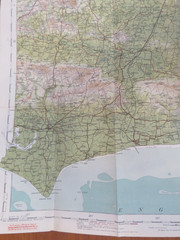 Vintage Bartholomew’s Ordnance Reduced Survey Map Sheet 32 Sussex Cloth Map