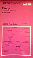 OS Ordnance Survey Landranger Map 1974, Sheet 158 – TENBY