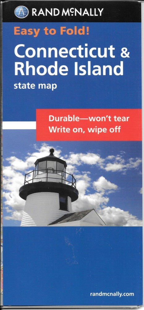 Connecticut, Rhode Island, Easy-to-Fold Laminated Map, Rand McNally