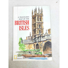 A Traveler’s Map of the British Isles by National Geographic 1974 Map (3C)