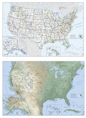 National Geographic United States Map (folded with flags and facts)…
