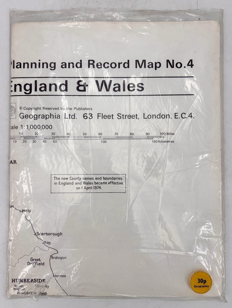 Geographia PLANNING & RECORD MAP No 4 England & Wales – Vintage