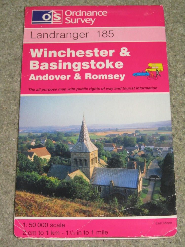 Ordnance Survey Landranger Map Sheet 185 Winchester & Basingstoke – 1997