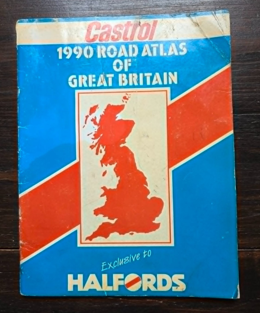 Vintage CASTROL 1990 Road Atlas of Great Britain – Exclusive to Halfords
