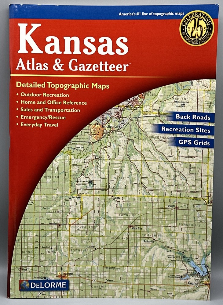 DeLorme First Edition 15.5” Kansas Atlas & Gazetteer – Preowned