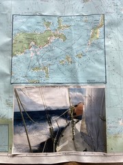 Vintage Eastern Caribbean Yachting Charts With Annotations Of A Voyage