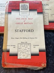 5 X Ordnance Survey One-Inch Maps of Great Britain Gloucester