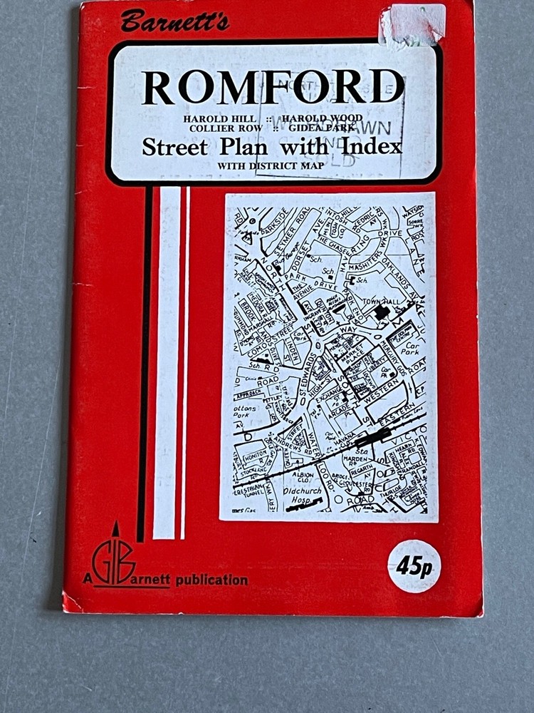 Vintage Barnetts, Romford Street Plan with Index 1970/80’s