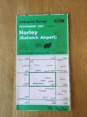 1990 Ordnance Survey Pathfinder Map 1227 TQ 24/34 Horley – Gatwick Airport