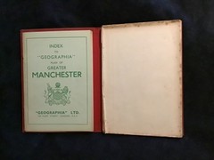 GEOGRAPHIA GREATER MANCHESTER VINTAGE 1940’s HRDCVR COLOUR MAP SALFORD STRETFORD