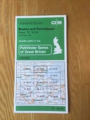 1983 Ordnance Survey Pathfinder Map 816 TF 24/34 Boston And Swineshead