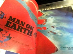 VINTAGE MAN ON EARTH CHARLES SHEFFIELD SATELLITE MAP HARDBACK BOOK SPACE SURVEY