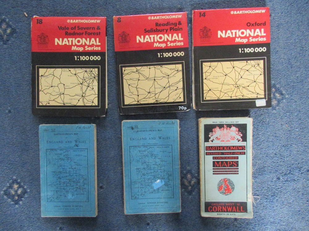 6 x mixed Bartholomews MAPS JOB LOT