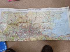 Vintage Ordnance Survey Quarter inch Map 17 South East England 1:250,000 1970