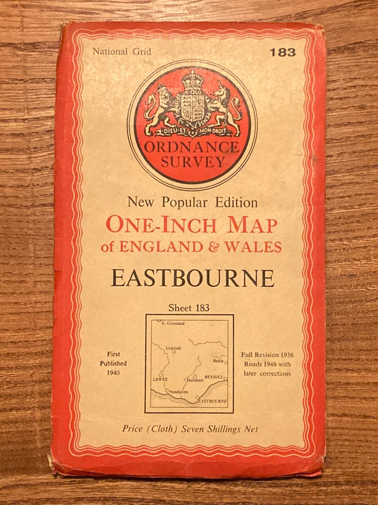 Ordnance Survey One Inch Map Sheet 183 Eastbourne 1936 / 1946