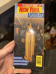 New York Insight Flexi Map Plus Travel Info Maps 2001 Rare Pre-911 Laminated WTC