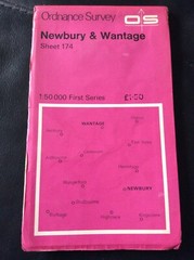 OS Ordnance Survey Landranger Map Sheet 174 Newbury & Wantage 1974 Used Map