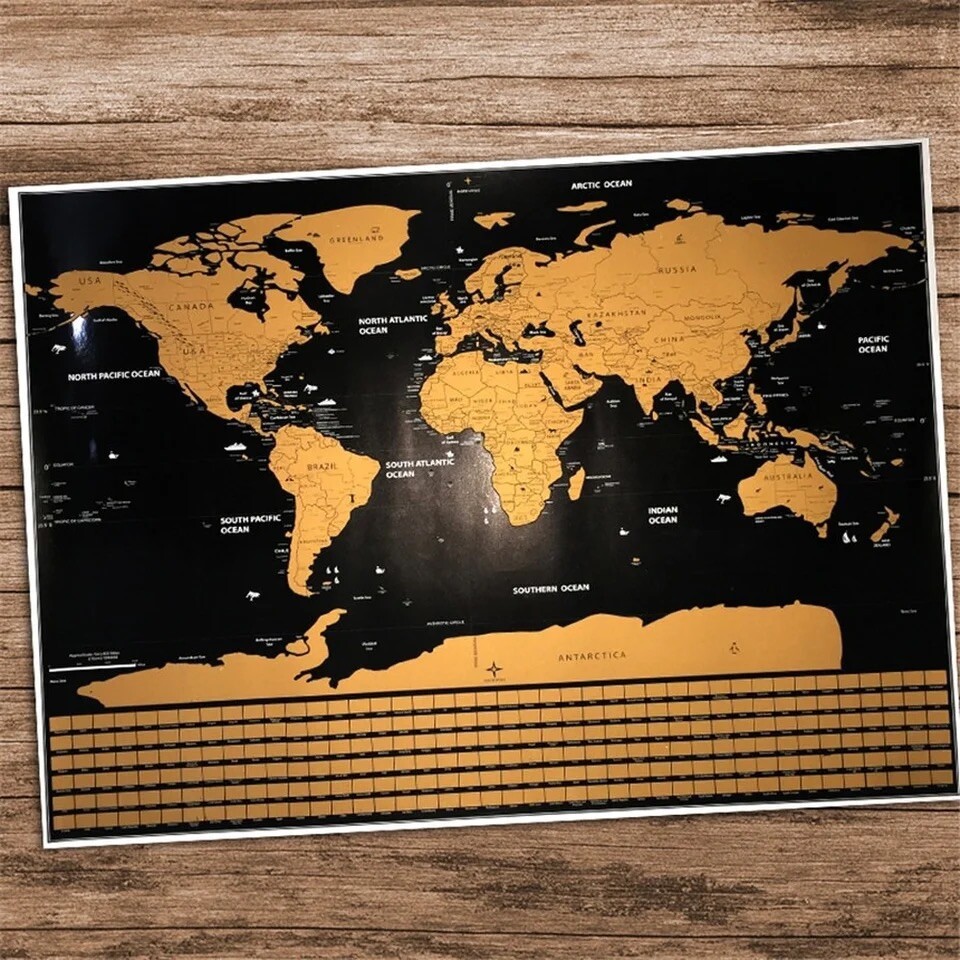 Scratch Off World Map 30 X 40cm