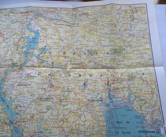 Vintage Map-Carte Touristique de la Cote de Cornouaille-Collection Rivages 25-VG