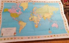 Vintage Stanford’s General Map of The World 1984