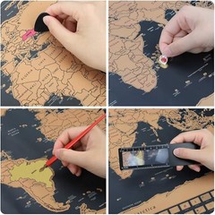 Scratchable World Map with Accessories + Europe Map of World Travel Size Persona