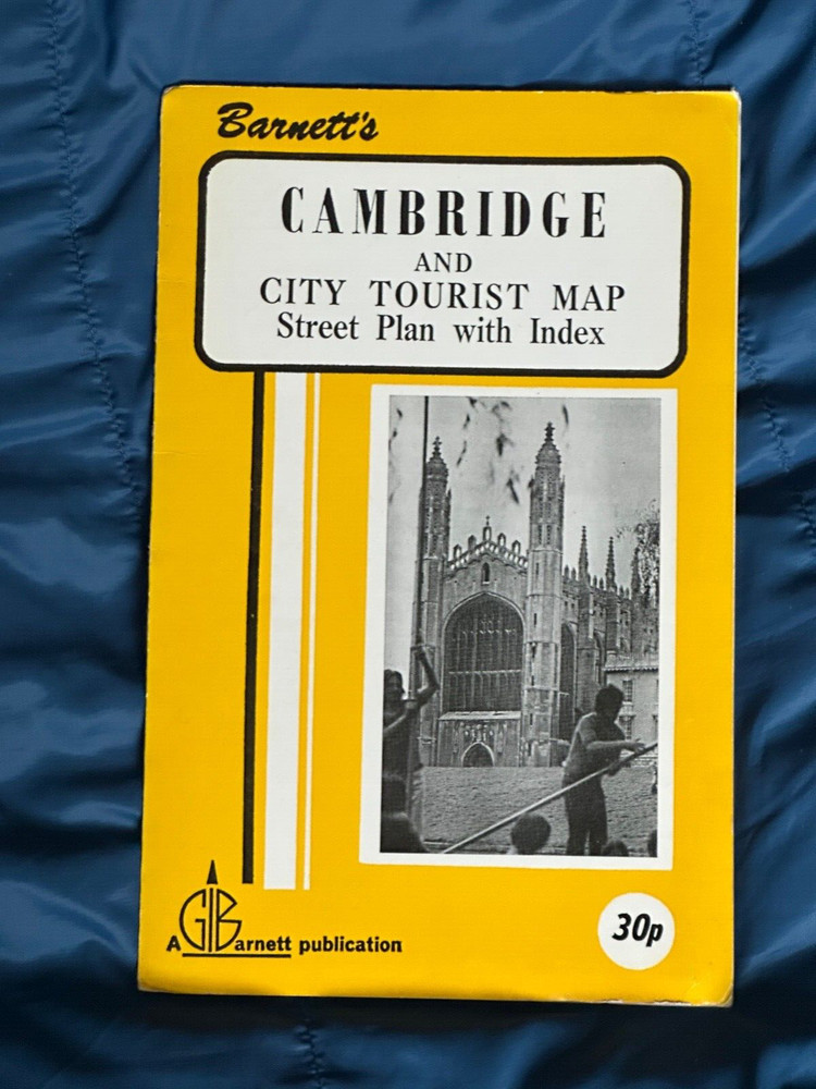 Vintage Barnetts Cambridge Area Street Plan with Index, 1980’s