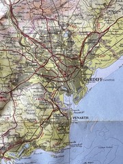 Bartholomew Map South Wales Cardiff Swansea Vintage 70s 1971 Paper ½” FreePostUK