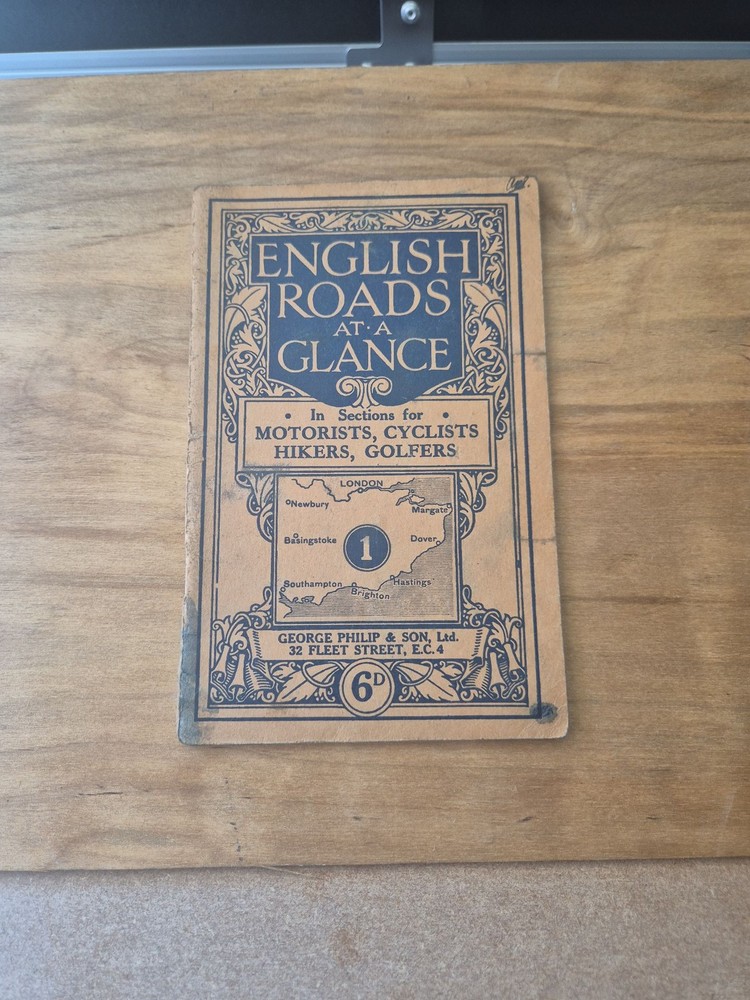 Vintage 1920s George Philip & Son ‘English Roads At A Glance’ Map Booklet