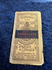 bartholomew half inch map Harrogate Antique Curios Piece Yorkshire Souvenir 44