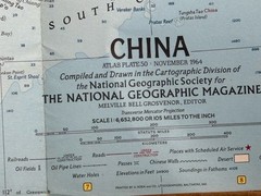 National Geographical maps (2) China, and Vietnam, 1960s vintage