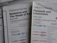 Vintage OS Ordnance Survey Landranger Series1 and 2 Maps Job Lot Bundle x 10